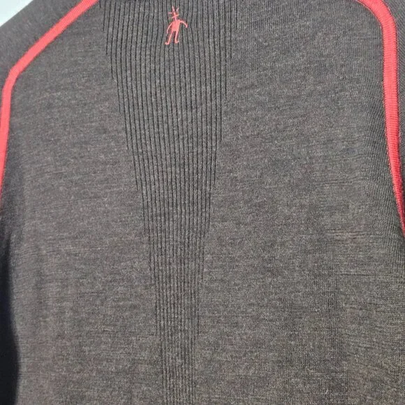 Smartwool Men's Large 1/2 Zip Base Layer Sweater Brown 100% Merino Wool Outdoors - Picture 10 of 13